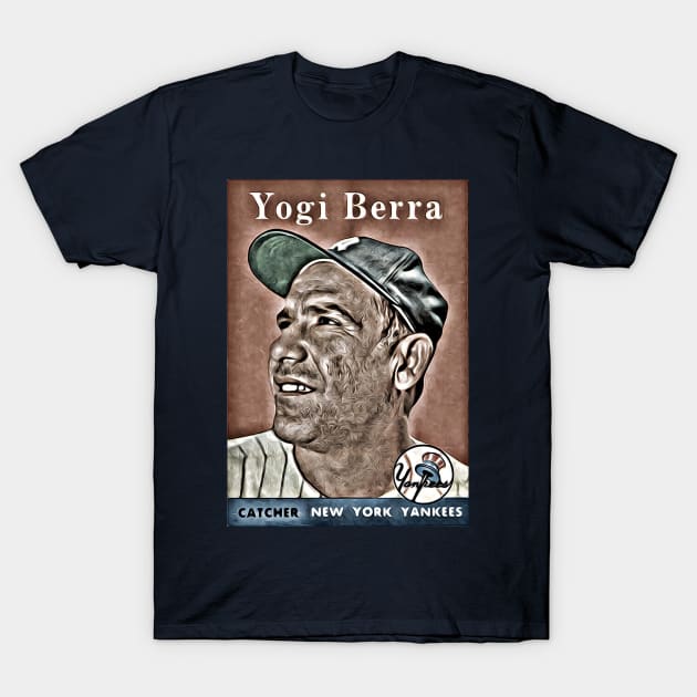 Yogi Berra: 1958 Flashback Champs Noir Edition T-Shirt by flashbackchamps